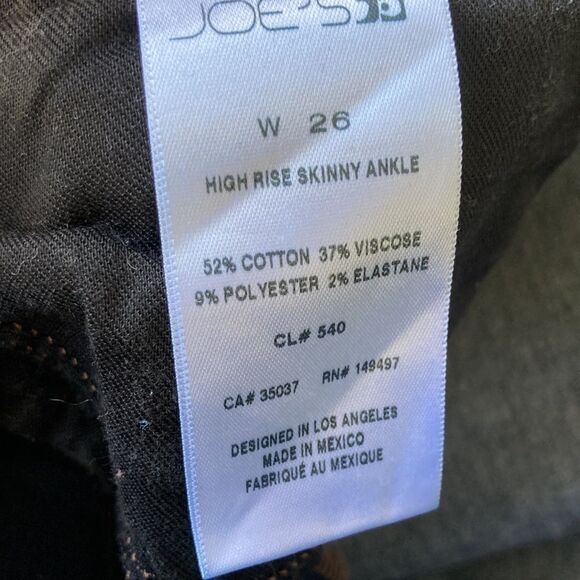 Joe’s High Rise Skinny Ankle Crop Stretch Denim Classic Five Pocket Jeans Sz 26 - Picture 14 of 16